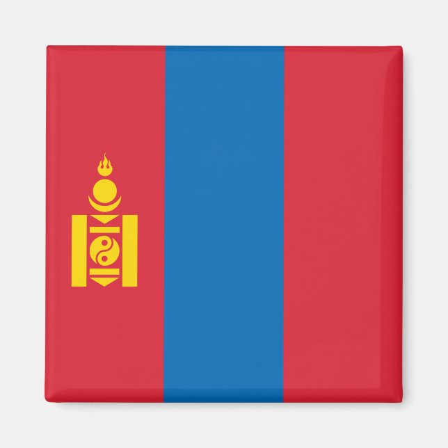 Flagga Mongoliet Magnet (Framsidan)
