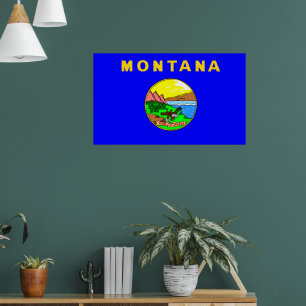 Flagga Montana, Big Sky Country, Poster