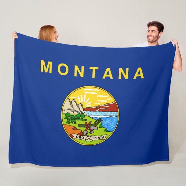 Flagga Montana (USA) Fleecefilt (På plats)