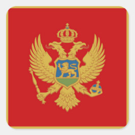 Flagga Montenegro Fyrkantigt Klistermärke