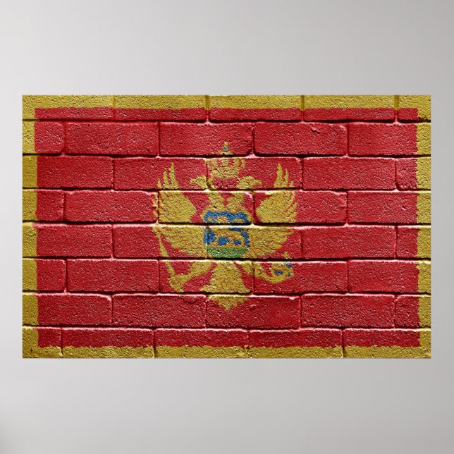 Flagga Montenegro Poster (Framsidan)