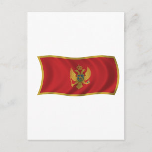 Flagga Montenegro Vykort