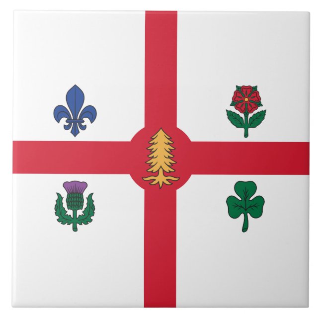 Flagga Montreal (Quebec, Kanada) Kakelplatta (Framsidan)