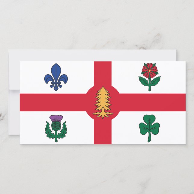 Flagga Montreal (Quebec, Kanada) Kort (Framsida)