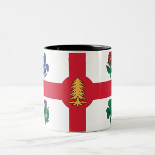 Flagga Montreal (Quebec, Kanada) Två-Tonad Mugg