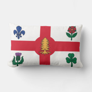 Flagga Montreal, Quebec Lumbar Pillow Lumbarkudde