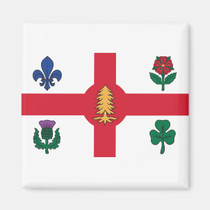Flagga Montreal, Quebec Magnet