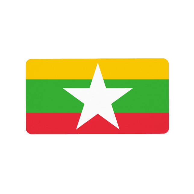 Flagga Myanmar-etiketter Adressetikett (Framsidan)