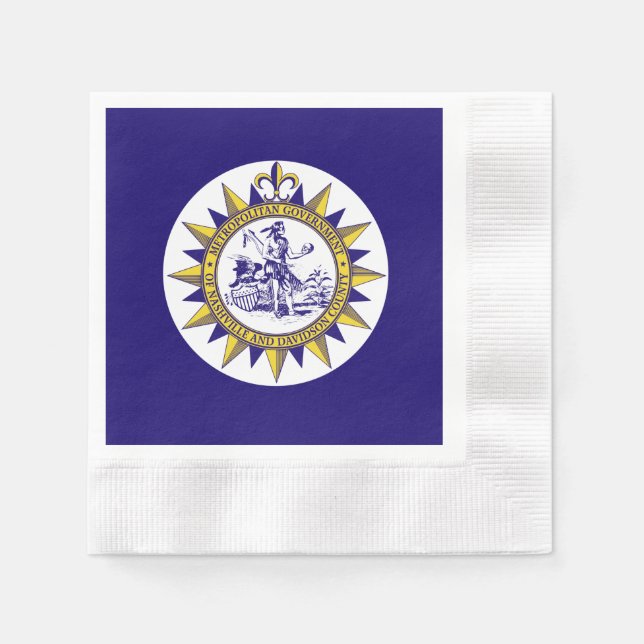 Flagga Nashville, Tennessee Napkins Pappersservett (Framsidan)