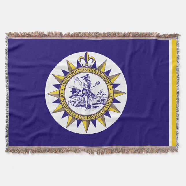 Flagga Nashville, Tennessee Throw Blanket Filt (Framsidan)