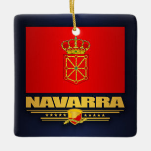 Flagga Navarra (Navarra) Julgransprydnad Keramik
