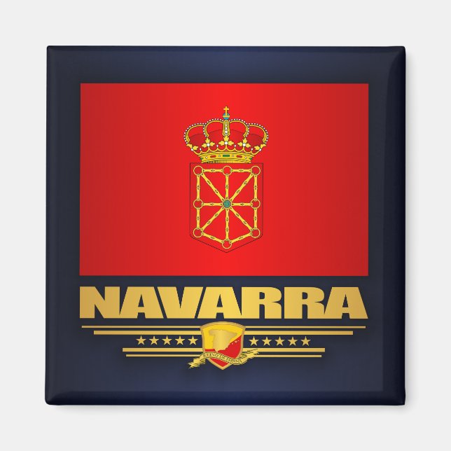 Flagga Navarra (Navarra) Magnet (Framsidan)