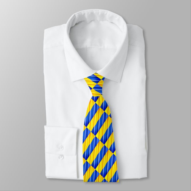 Flagga Neck Tie Support Freedom Ukraina Slips (Bunden)
