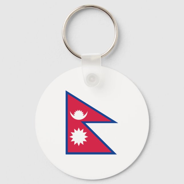 Flagga Nepal Keychain Nyckelring (Framsida)