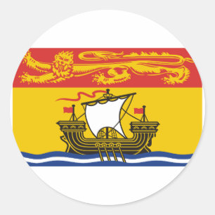Flagga New Brunswick, Kanada Runt Klistermärke