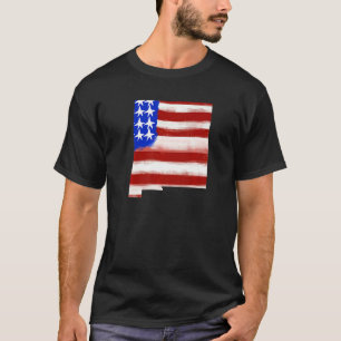 Flagga New mexico (4 juli) USA Patriotic T Shirt