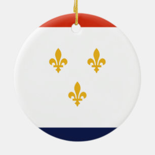 Flagga New Orleans (Louisiana, Förenta staterna) Julgransprydnad Keramik