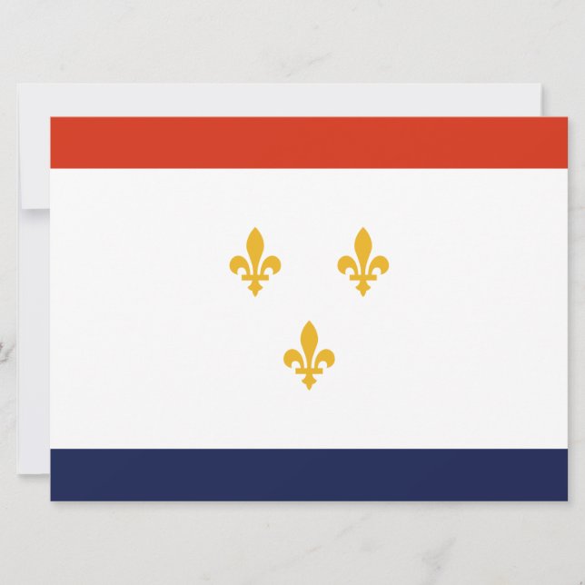 Flagga New Orleans (Louisiana, Förenta staterna) Kort (Framsida)