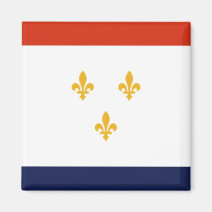 Flagga New Orleans (Louisiana, Förenta staterna) Magnet