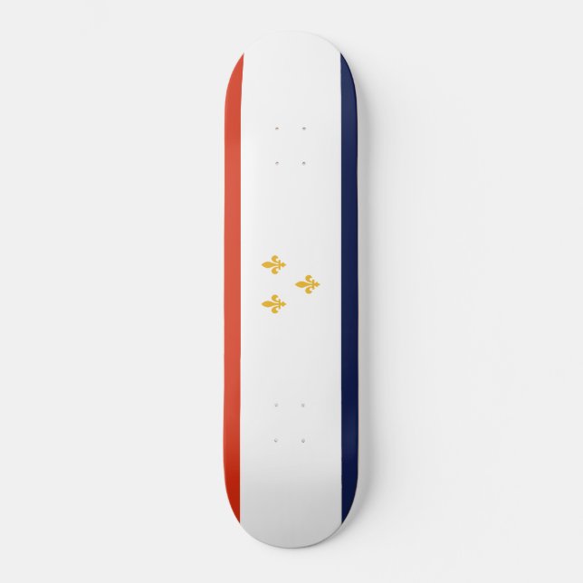 Flagga New Orleans (Louisiana, Förenta staterna) Mini Skateboard Bräda 18,5 Cm (Framsida)