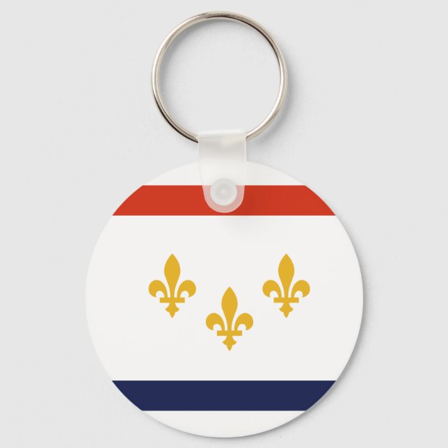 Flagga New Orleans, Louisiana Keychain Nyckelring (Framsida)