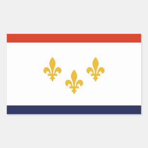 Flagga New Orleans, Louisiana Rektangulärt Klistermärke