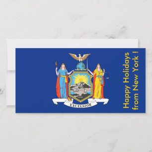 Flagga New York, Glad helg från USA Julkort