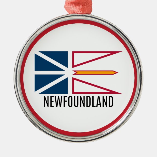 Flagga Newfoundland Julgransprydnad Metall (Framsidan)