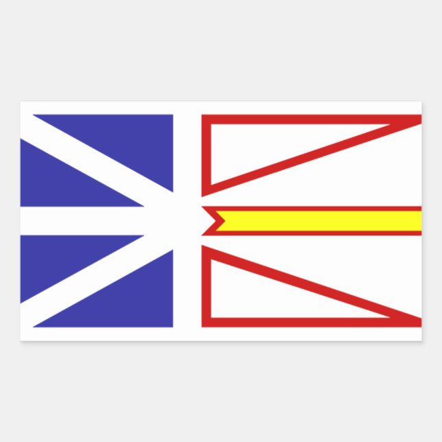 Flagga Newfoundland Kanada Rektangulärt Klistermärke (Framsida)
