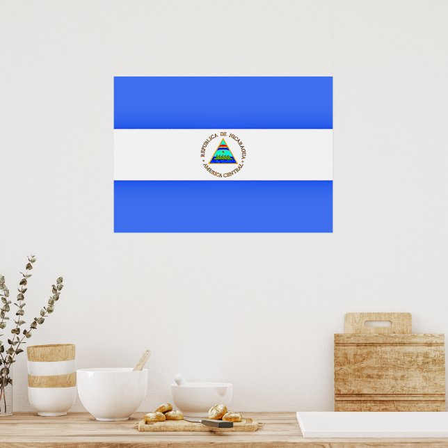 Flagga Nicaragua Poster (Kök)