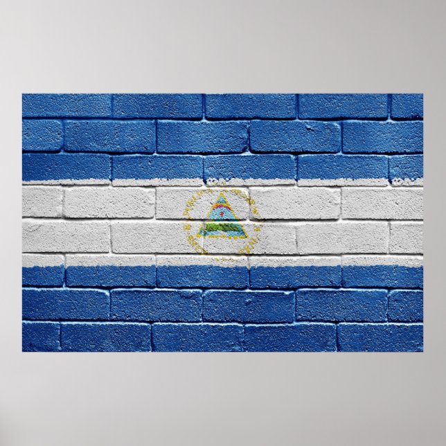 Flagga Nicaragua Poster (Framsidan)