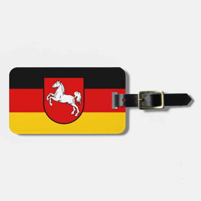 Flagga Niedersachsen Luggage Tag Bagagebricka (Horisontell Framsida)