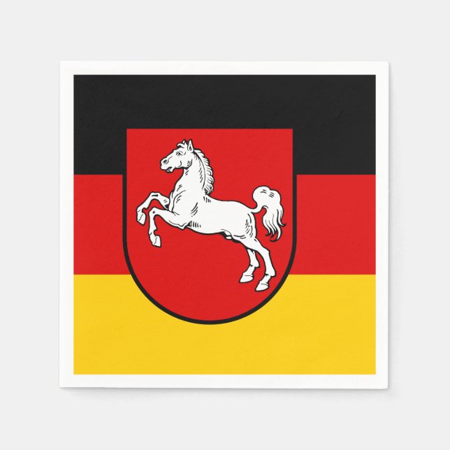 Flagga Niedersachsen Napkins Pappersservett (Framsidan)