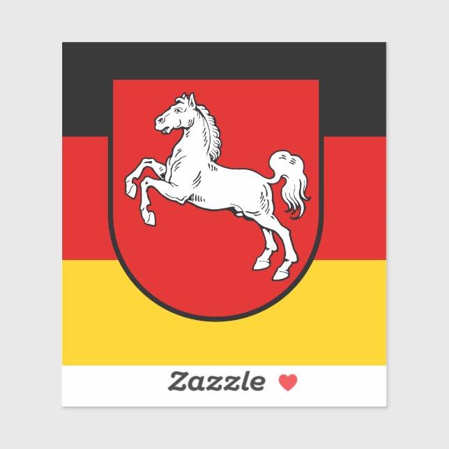 Flagga Niedersachsen Vinyl Sticker Klistermärken (Ark)