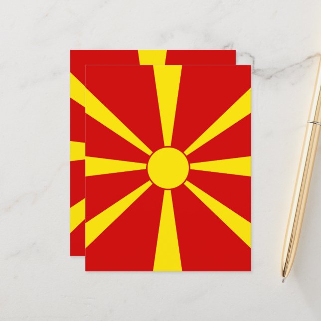 Flagga NordMakedonien (Fram/Back In Situ)