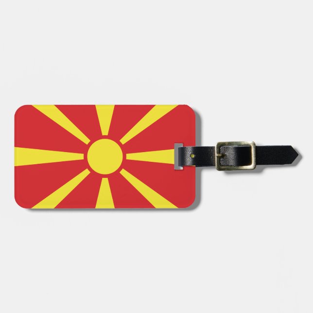 Flagga NordMakedonien Bagagebricka (Horisontell Framsida)