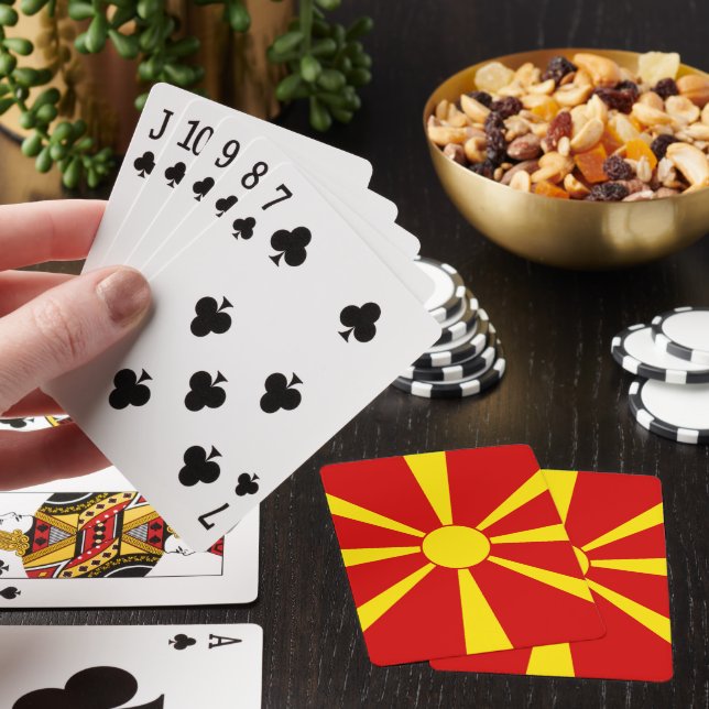 Flagga NordMakedonien Casinokort (På plats)