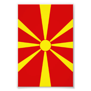 Flagga NordMakedonien Fototryck