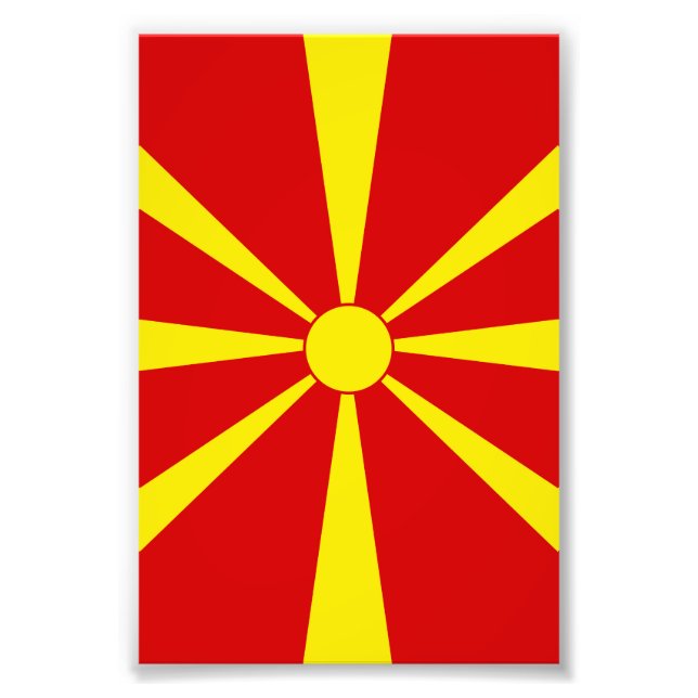 Flagga NordMakedonien Fototryck (Framsidan)