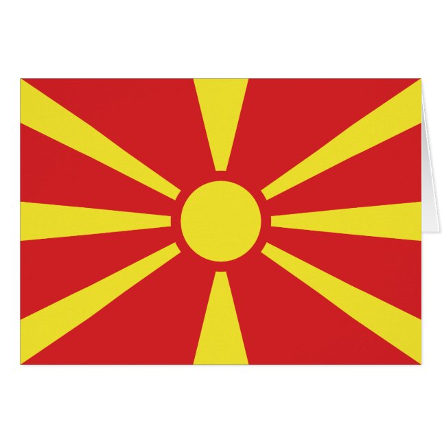 Flagga NordMakedonien Hälsningskort (Framsidan Horizontal)