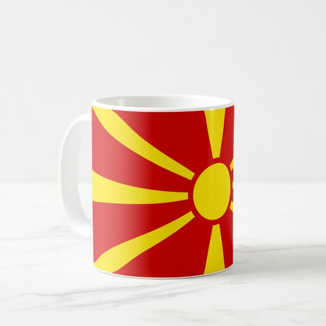 Flagga NordMakedonien Kaffemugg (Framsida vänster)