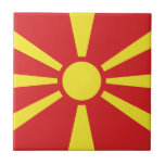 Flagga NordMakedonien Kakelplatta<br><div class="desc">Patriotisk flagga i norra Makedonien.</div>