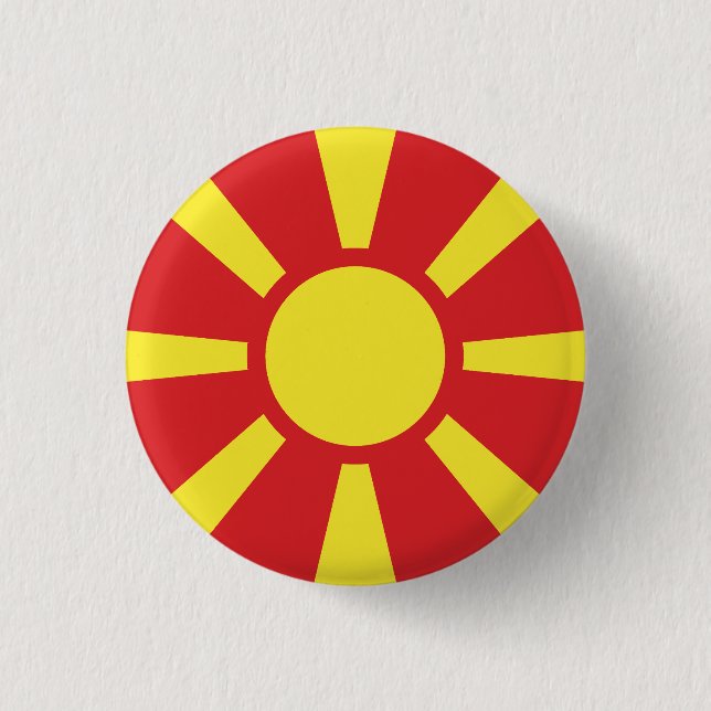 Flagga NordMakedonien Knapp (Framsida)