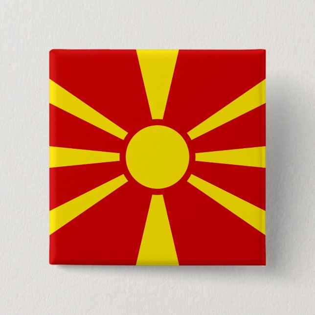 Flagga NordMakedonien Knapp (Framsida)