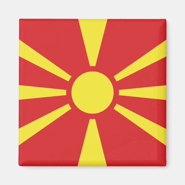 Flagga NordMakedonien Magnet (Framsidan)