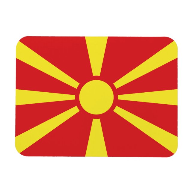 Flagga NordMakedonien Magnet (Horisontell)
