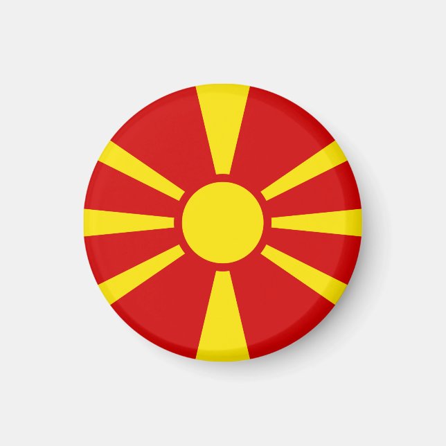Flagga NordMakedonien Magnet (Framsidan)