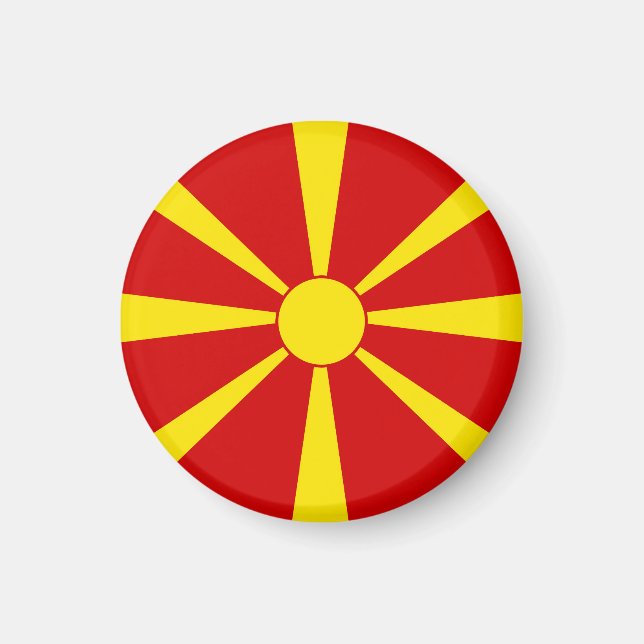 Flagga NordMakedonien Magnet (Framsidan)