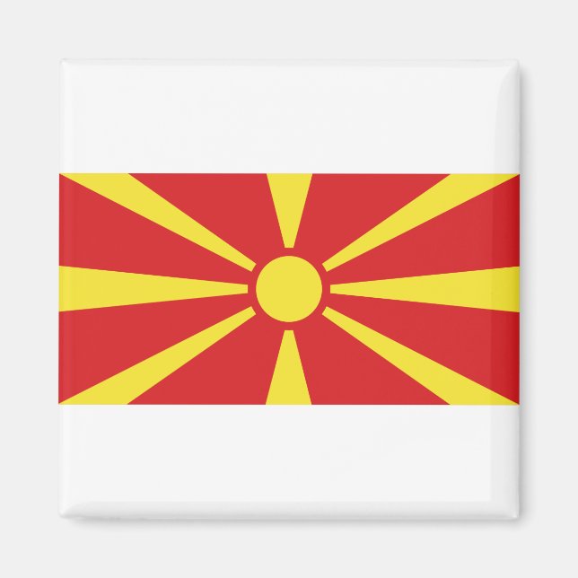 Flagga NordMakedonien Magnet (Framsidan)