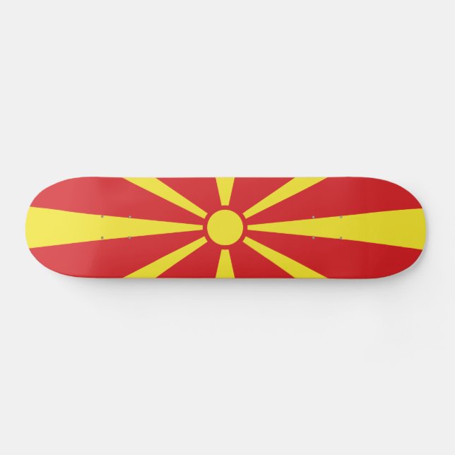 Flagga NordMakedonien Mini Skateboard Bräda 18,5 Cm (Horz)